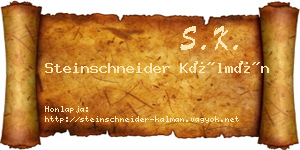 Steinschneider Kálmán névjegykártya